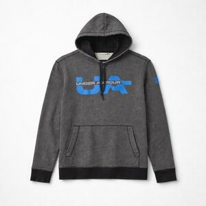 Under Armour Men's Gray Hoodie with Blue Accents